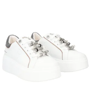 Sneaker Dazzling Bianco/Nero SF2502S020  con Charm Decorativo