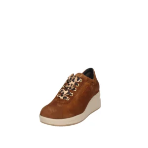 Sneakers Donna in Camoscio cuoio Comode – Mod. R25656Z