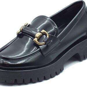 MOCASSINO NACREE IN PELLE NERA CON ACCESSORIO 631R049