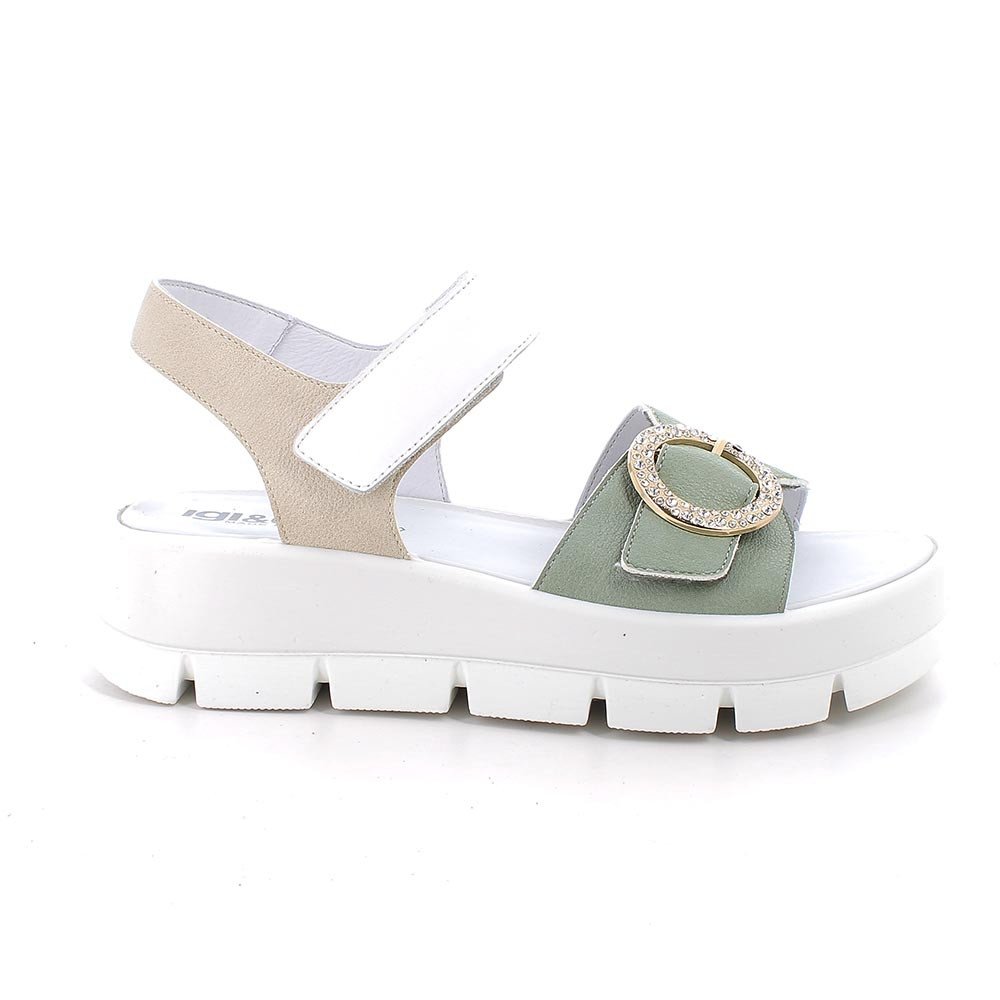 SANDALO DONNA IGI&CO VERDE/BIANCO 1160322