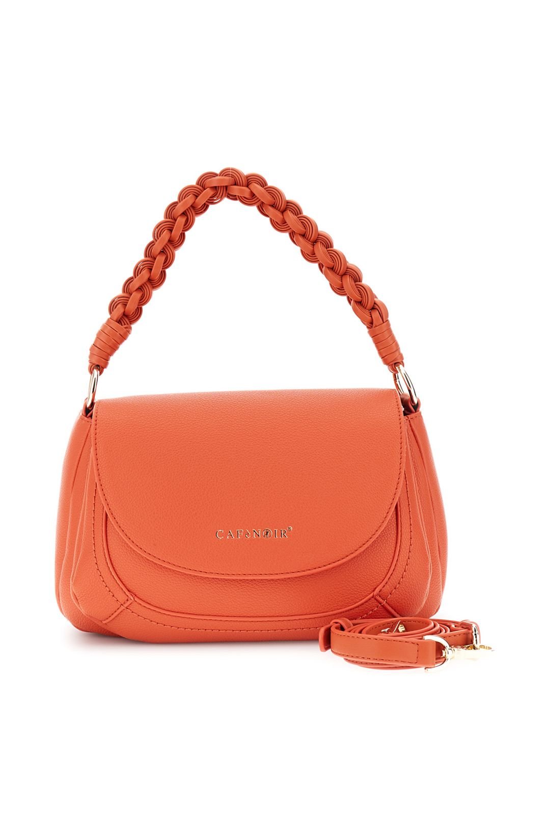 BORSA A MANO CAFE'NOIR CON PATTINA, MANICO INTRECCIATO - MF1020 CORALLO