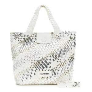 BORSA DONNA CAFE'NOIR REVERSIBILE  ARGENTO/BIANCO   MG1022