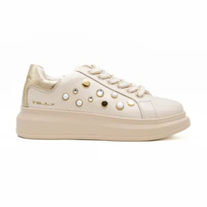 SNEAKERS DONNA TOSCABLU BEIGE/ORO CON BORCHIE SS2601S001