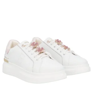 SNEAKERS DONNA TOSCABLU BIANCA CON FIORI STRASS ROSA SS2602S011