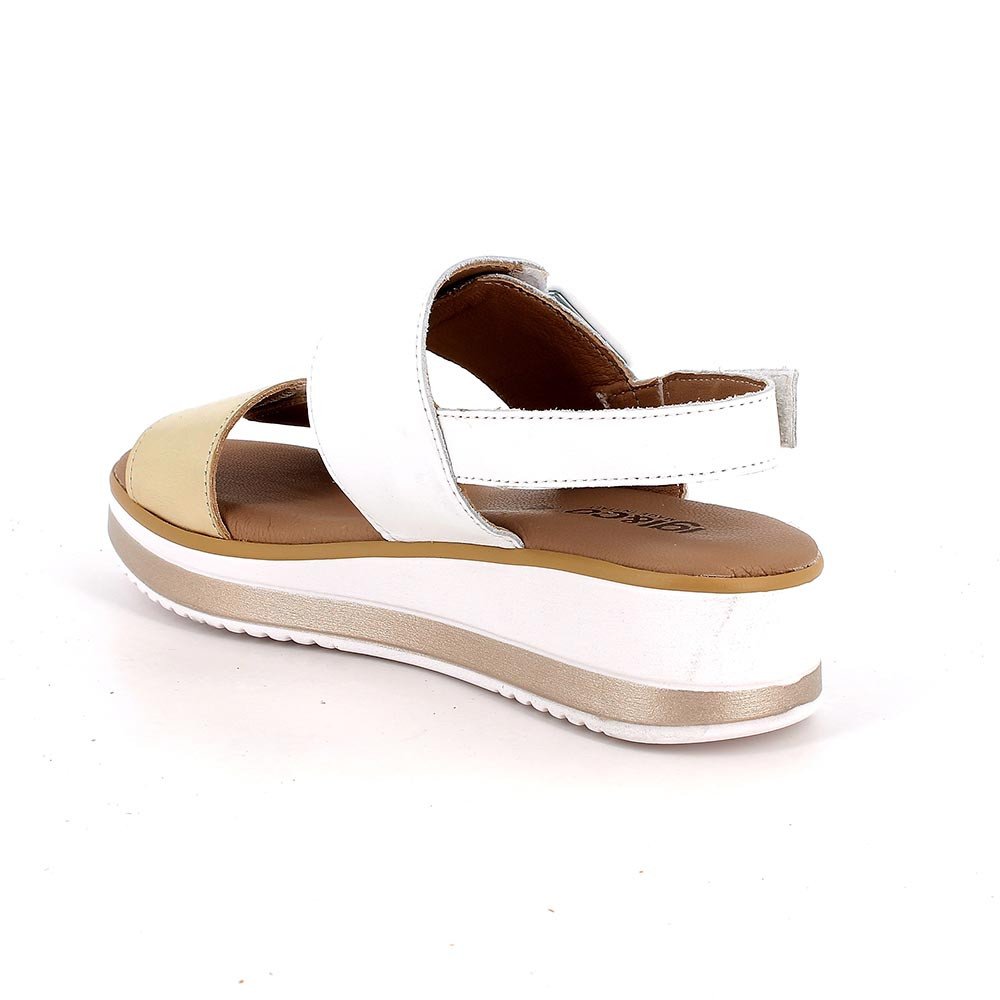SANDALO DONNA IGI&CO BIANCO/ORO CON FIBBIA E VELCRO 1186533 - immagine 4