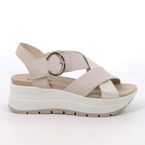 SANDALO DONNA IGI&CO BEIGE/PLATINO FIBBIA E VELCRO    1178111