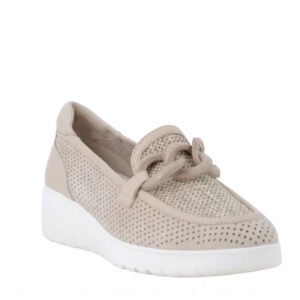SLIP ON MELLUSO BEIGE CON CATENA A TONO    K55480